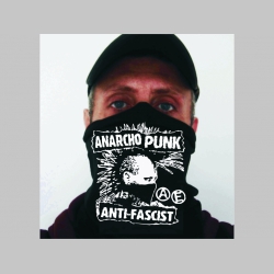 Anarchopunk Antifascist čistá čierna  univerzálna elastická multifunkčná šatka vhodná na prekritie úst a nosa aj na turistiku pre chladenie krku v horúcom počasí